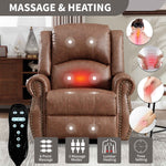 Heat Massage Manual Recliner Chair with Rocker and Swivel for Living Room detail image 3