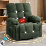 Massage Swivel Rocker Recliner Chair with Vibration, Lumbar Heating, Side Pocket detail image 15