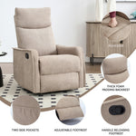 Heat Massage Manual Recliner Chair with Rocker and Swivel in Fabric for Living Room detail image 67