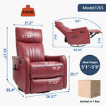 Faux Leather Heat & Massage Manual Rocker Swivel Recliner detail image 21