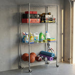 Heavy-Duty Adjustable Wire Shelving Unit with Wheels & Levelers for workshop, garage, storage, or utility use