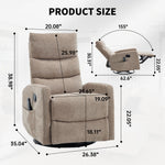 Heat Massage Manual Recliner Chair with Rocker and Swivel in Fabric for Living Room detail image 19