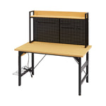 Heavy-Duty Adjustable Workbench with Pegboard & Wheels workshop project bench