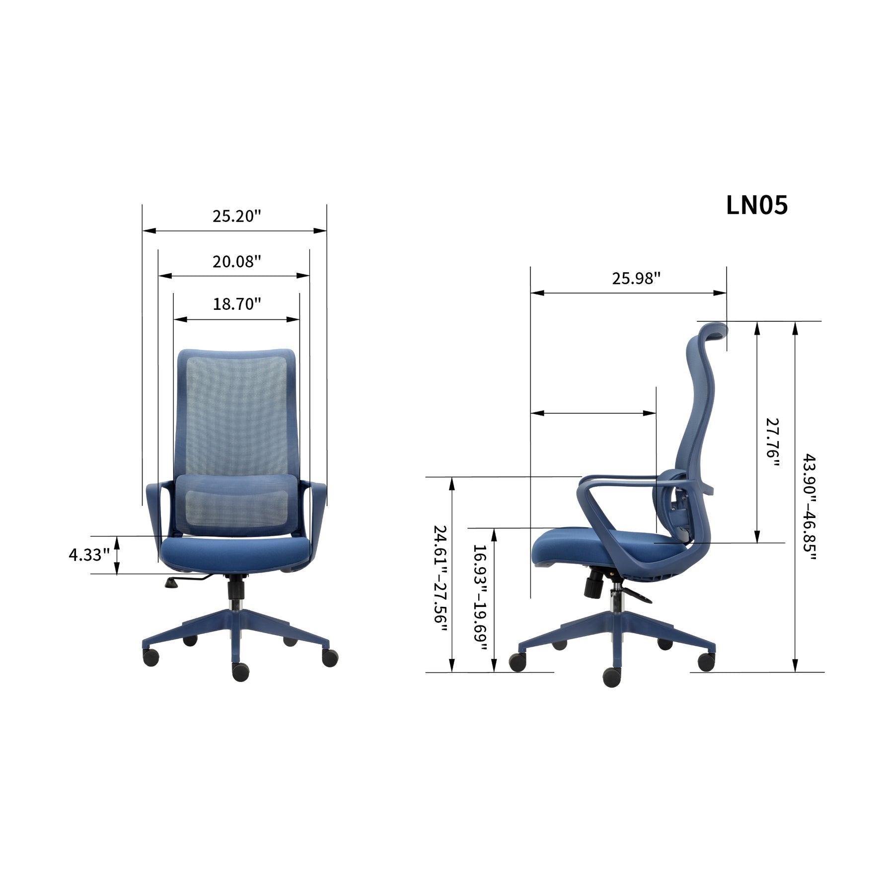 Big & Tall Ergonomic Office Chair - 500 lb Capacity for home office seating