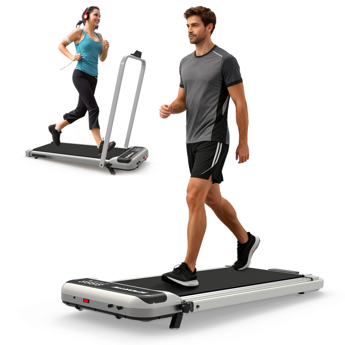 Foldable Under-Desk Walking Pad with Handlebar & Incline under-desk walking pad
