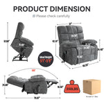 Dual-Motor Lift Recliner with Heat & Massage, 350 lb Capacity detail image 45