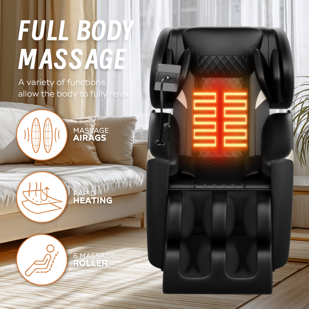 Zero Gravity Massage Chair with Bluetooth Speakers detail image 13