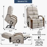 Power Chenille Lift Recliner Chair Dual Motor Infinite Position Up to 350 Pounds detail image 78