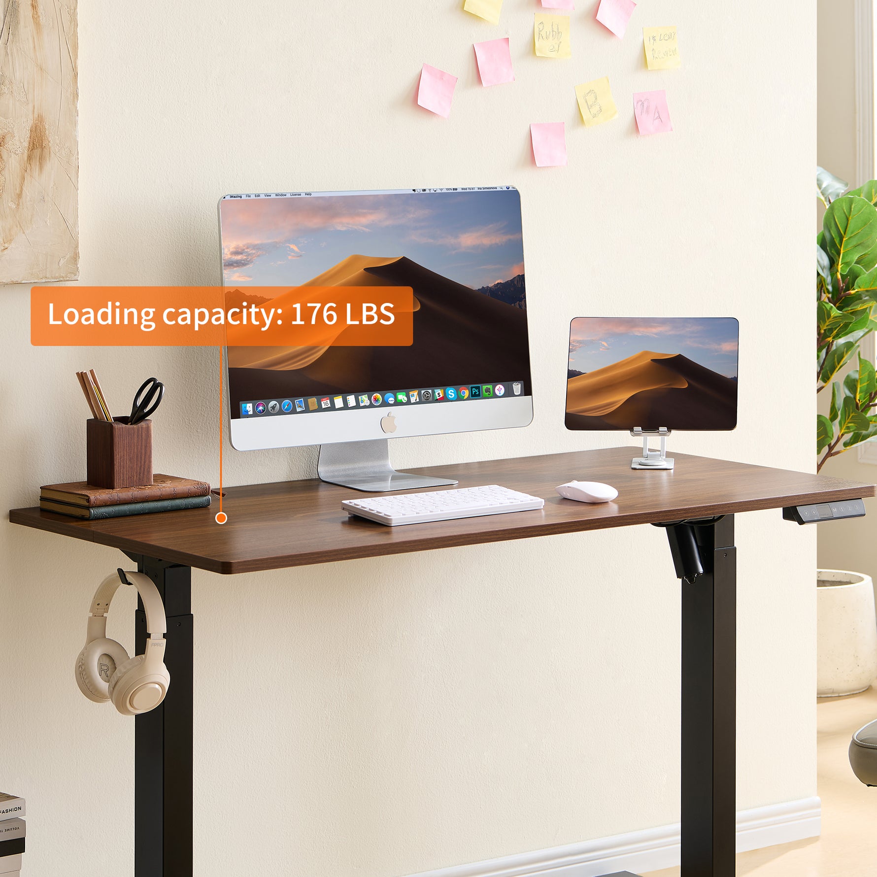 48" x 24" Electric Standing Desk workspace desk setup