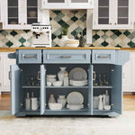 54 in. Rolling Kitchen Island with Drop Leaf & Storage product view 69