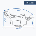 Heat Massage Manual Recliner Chair with Rocker and Swivel in Fabric for Living Room detail image 35