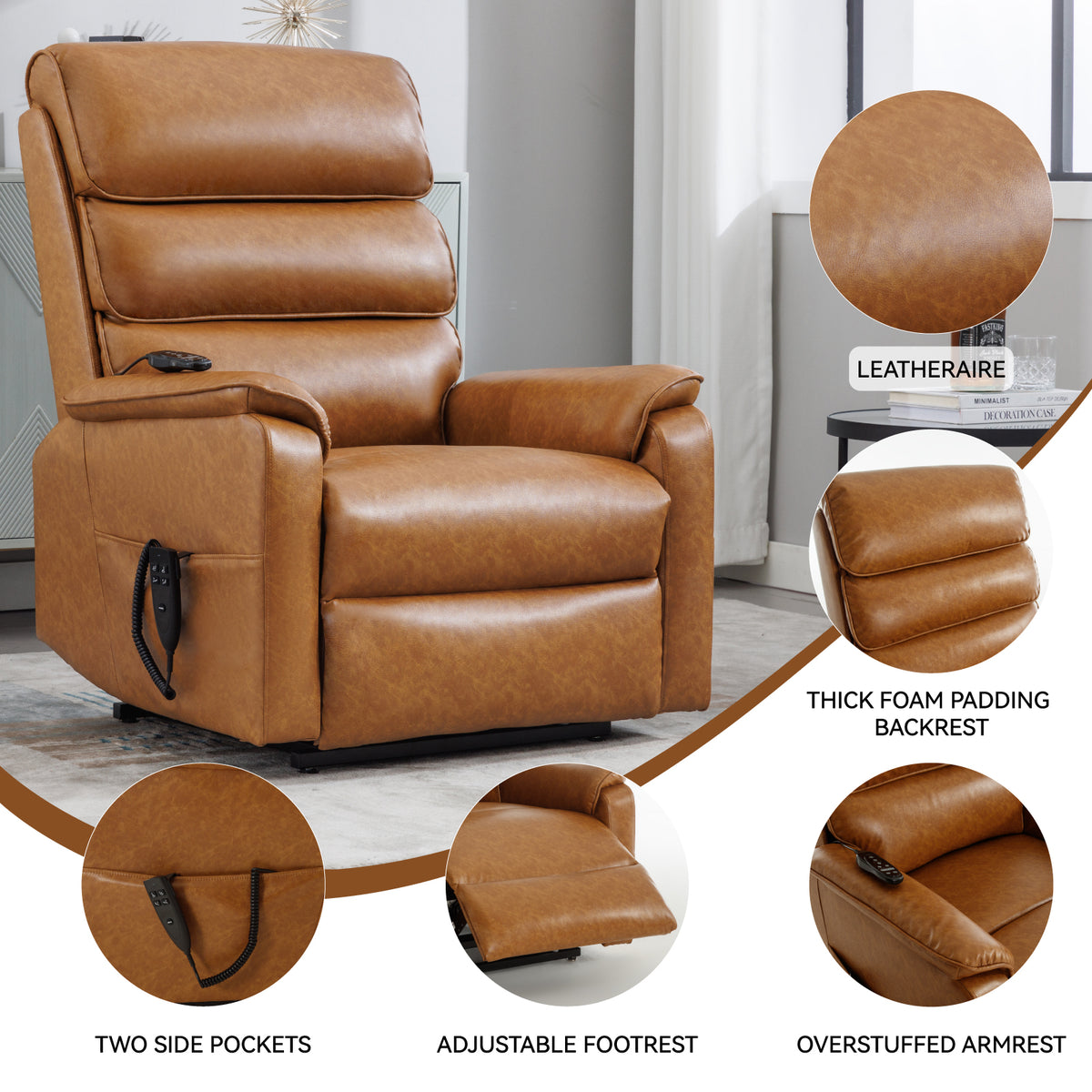 Dual-Motor Power Lift Heat & Massage Recliner detail image 37
