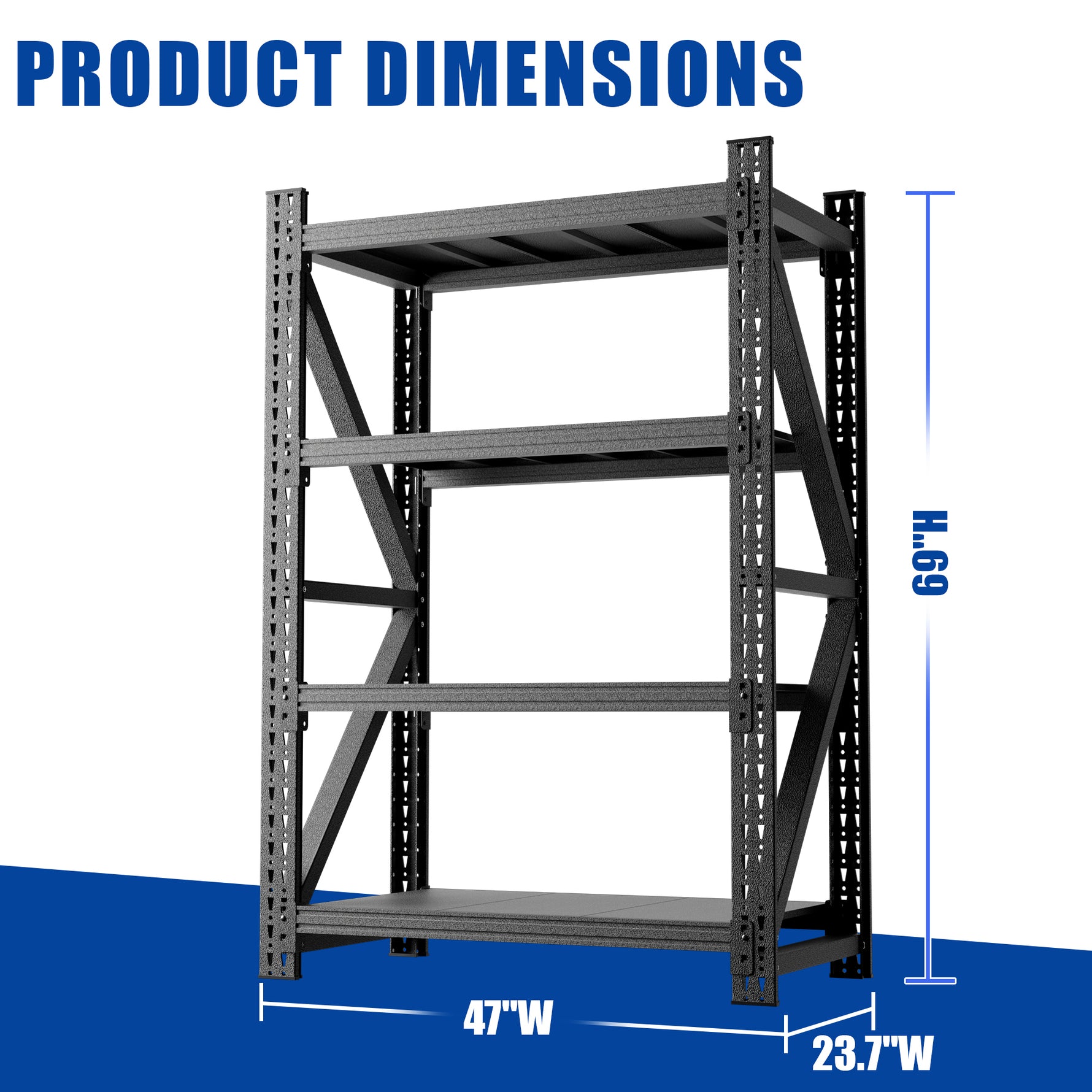 Heavy-Duty Adjustable Garage Shelving for Warehouse Storage for workshop, garage, storage, or utility use