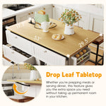 Farmhouse Kitchen Island with Drop Leaf, Power Outlet & 2 Seats product view 68