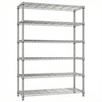 6-Tier Adjustable Wire Shelving Unit, 2100 lb Capacity for workshop, garage, storage, or utility use