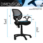Techni Mobili Mid-Back Mesh Task Chair, Black for home office seating