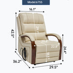 Dual-Motor Leather-Air Power Lift Recliner detail image 33