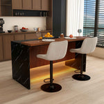 63 in. Kitchen Island with LED Lighting & 2 Bar Stools product view 11