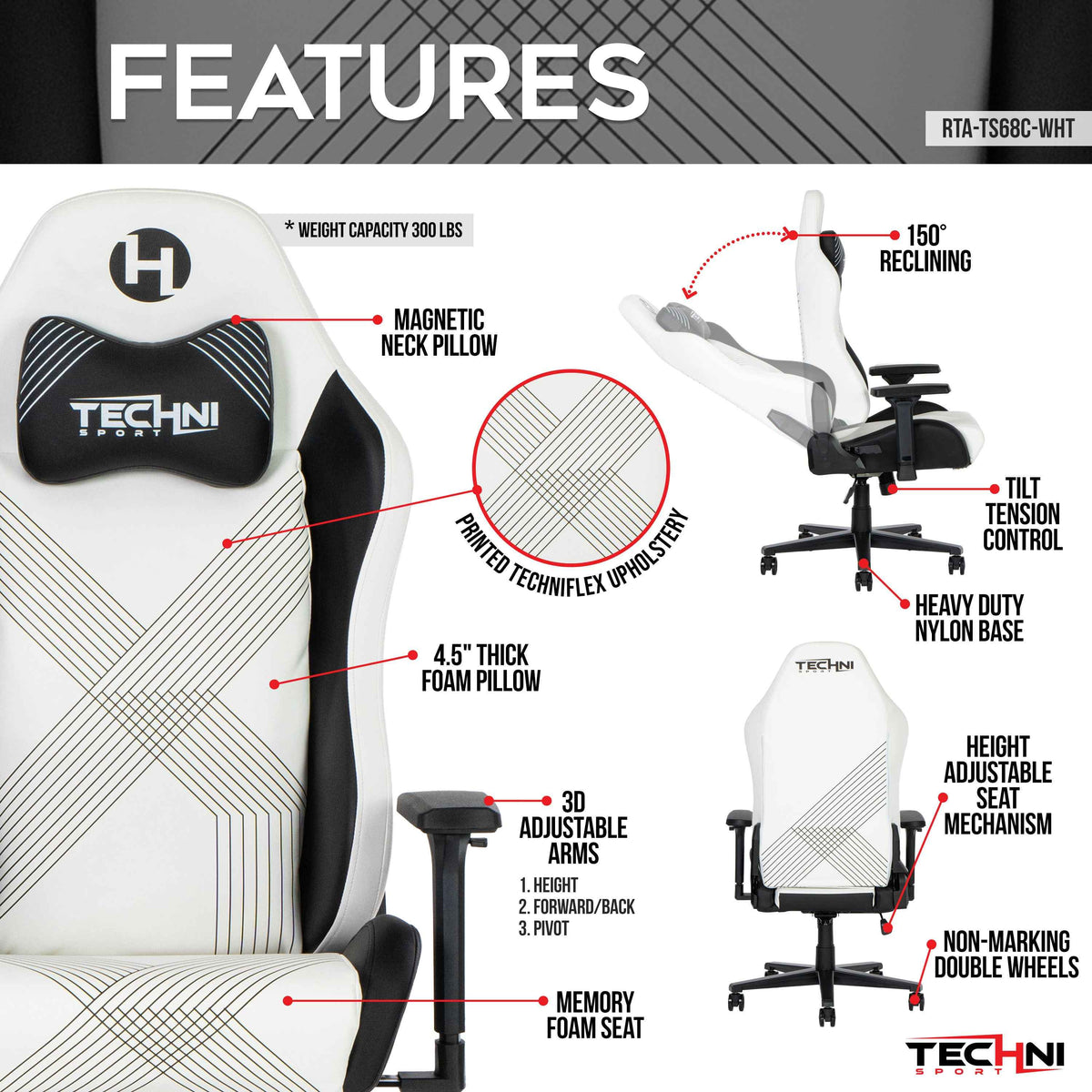 Techni Sport TS68C Ergonomic Office Chair product image 3