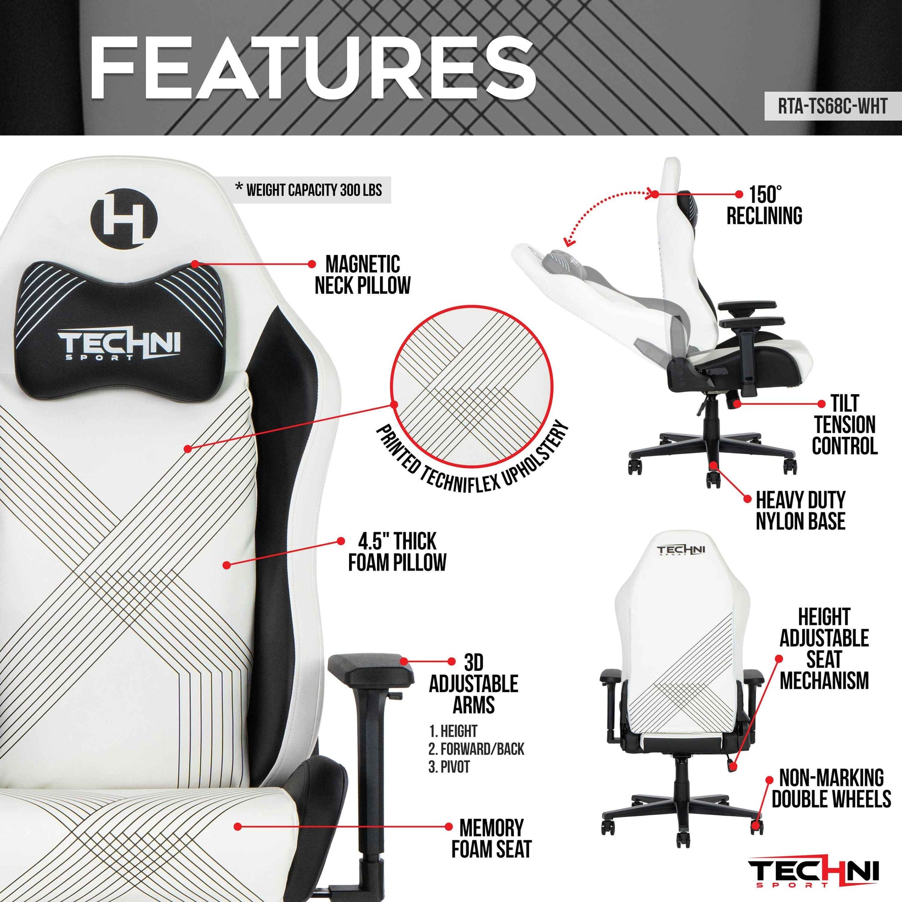 Techni Sport TS68C Ergonomic Office Chair product image 3