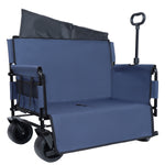 3-in-1 Folding Wagon Cart with Bench Seat & Storage for workshop, garage, storage, or utility use