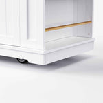 53 in. Farmhouse Kitchen Island with Power Outlet & Stools product view 47