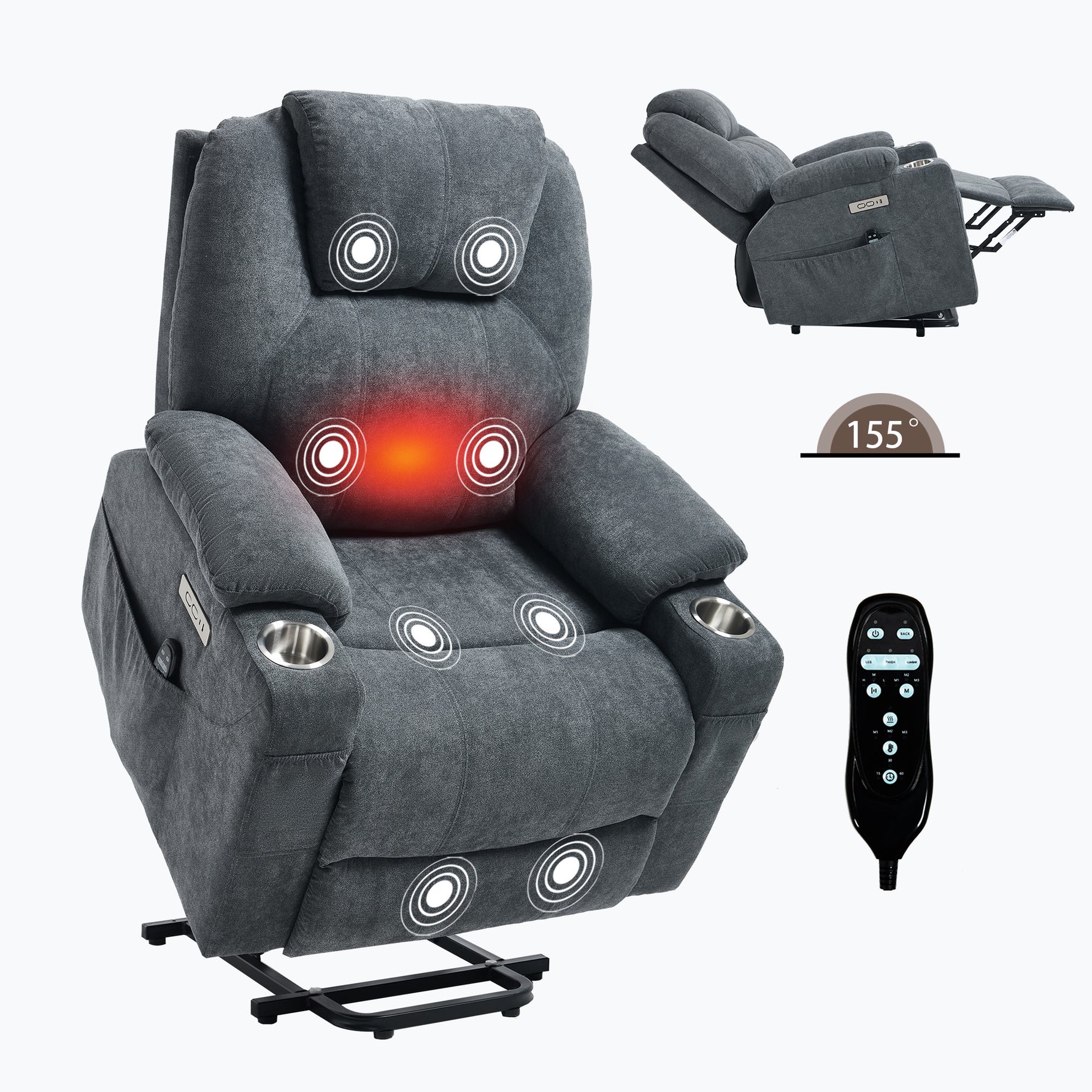 Dual-Motor Leather-Air Power Lift Recliner detail image 22