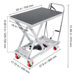 Manual Hydraulic Scissor Lift Table Cart with Non-Slip Pad for workshop, garage, storage, or utility use