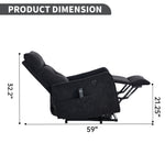 Chenille Single-Motor Power Lift Recliner with Massage & Heat detail image 68