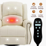 Heat Massage Manual Recliner Chair with Rocker and Swivel for Living Room detail image 50