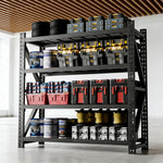 Heavy Duty Metal Adjustable Garage Shelving Unit, 4000lb Capacity Industrial Storage Rack for workshop, garage, storage, or utility use