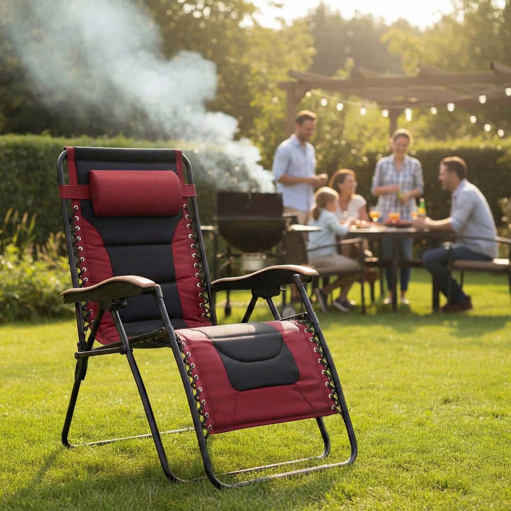 Oversized Padded Zero Gravity Chair with Cup Holder, 400 lb Capacity detail image 15