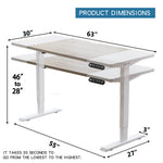 63" x 30" Electric Standing Desk with Splice Board workspace desk setup