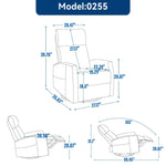 Heat Massage Manual Recliner Chair with Rocker and Swivel in Fabric for Living Room detail image 3