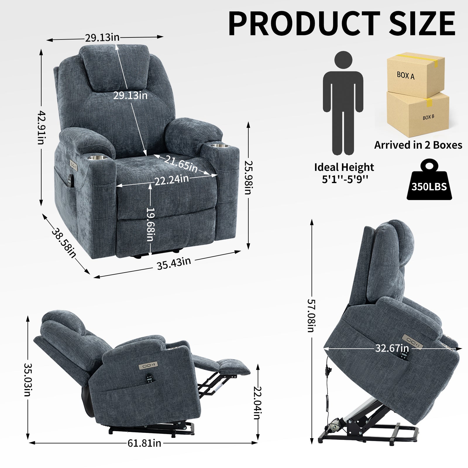 Dual-Motor Leather-Air Power Lift Recliner detail image 68
