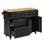 Farmhouse Kitchen Island with Drop Leaf, Power Outlet & 2 Seats product view 50