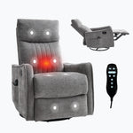 Heat Massage Manual Recliner Chair with Rocker and Swivel in Fabric for Living detail image 14