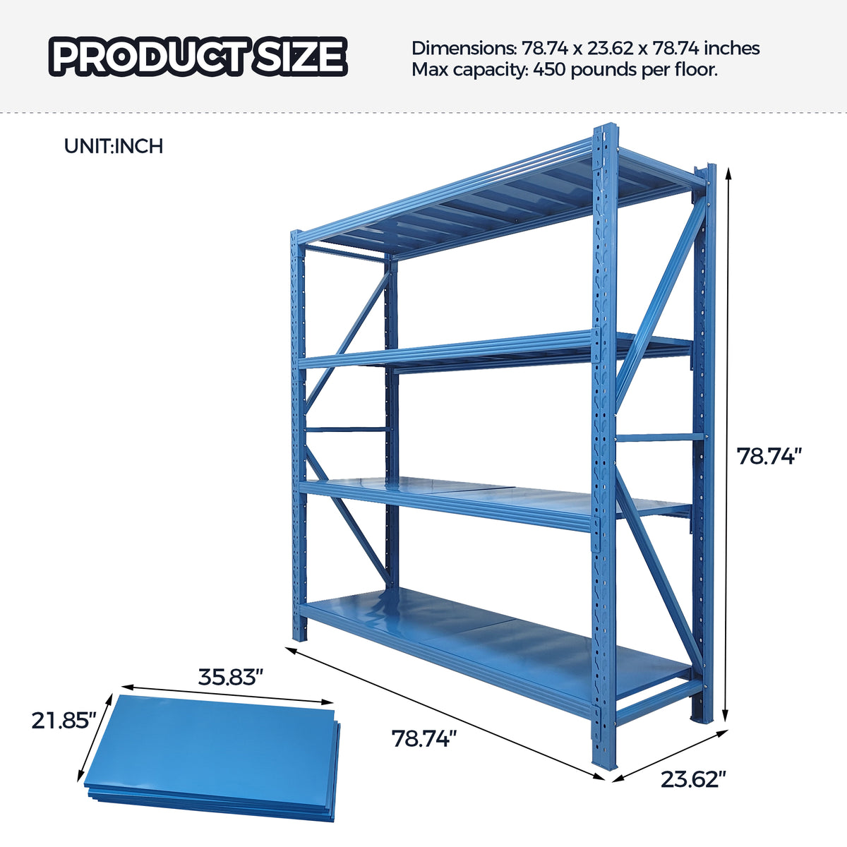 4-Tier Adjustable Metal Garage Shelving Unit for workshop, garage, storage, or utility use