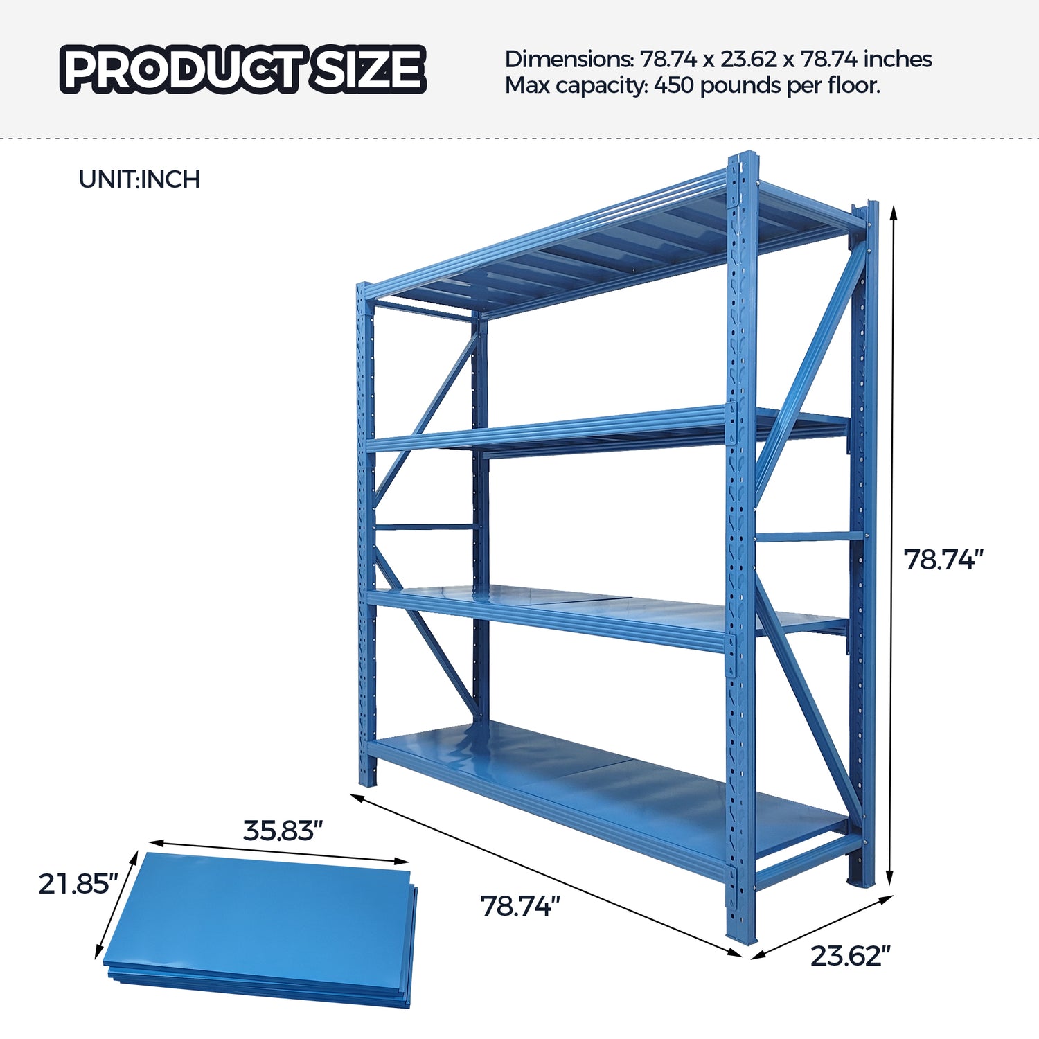 4-Tier Adjustable Metal Garage Shelving Unit for workshop, garage, storage, or utility use