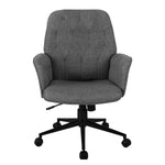 Techni Mobili Modern Upholstered Tufted Office Chair with Arms, Grey for home office seating