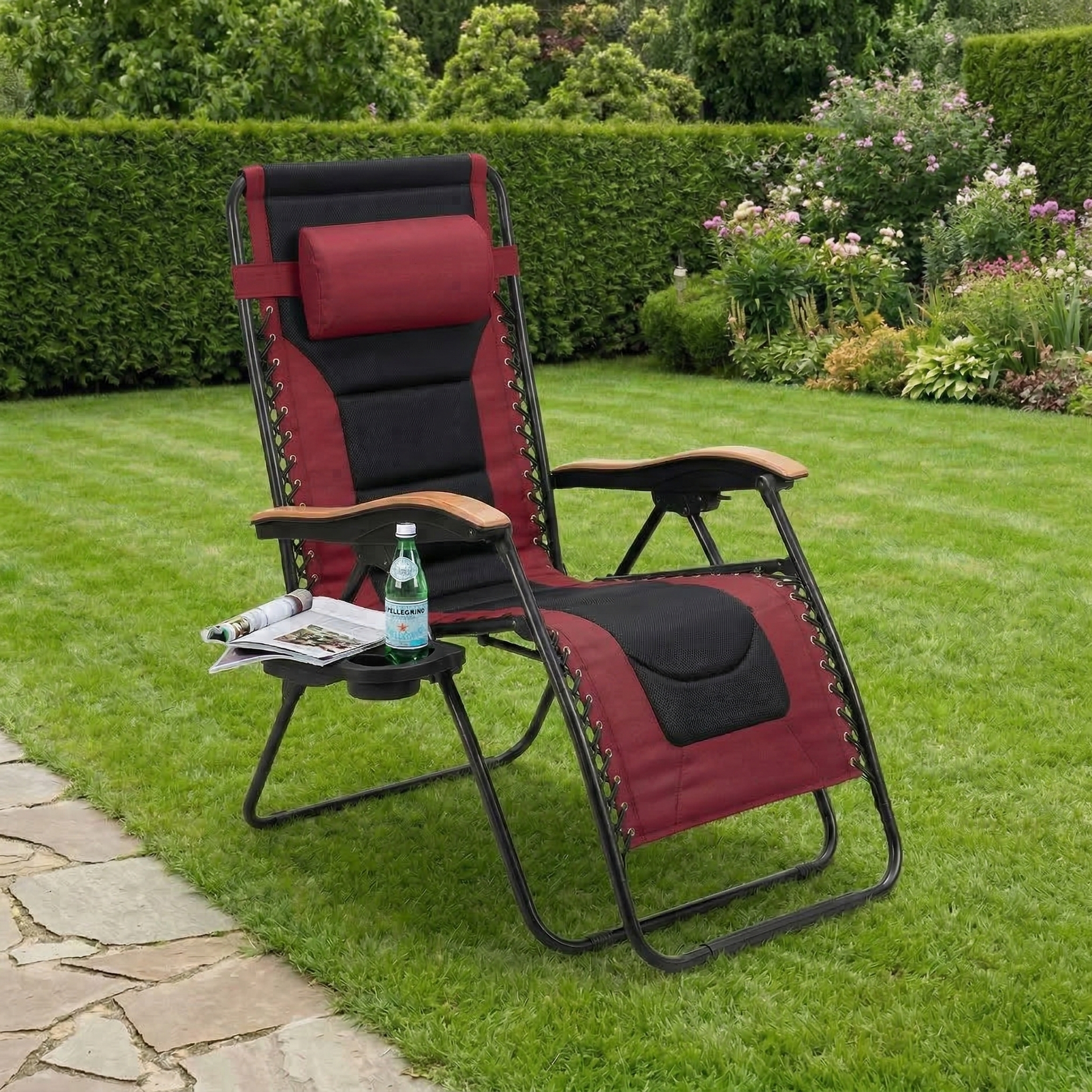 Oversized Padded Zero Gravity Chair with Cup Holder, 400 lb Capacity product image