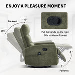 Heat Massage Manual Recliner Chair with Rocker and Swivel in Fabric for Living Room detail image 31