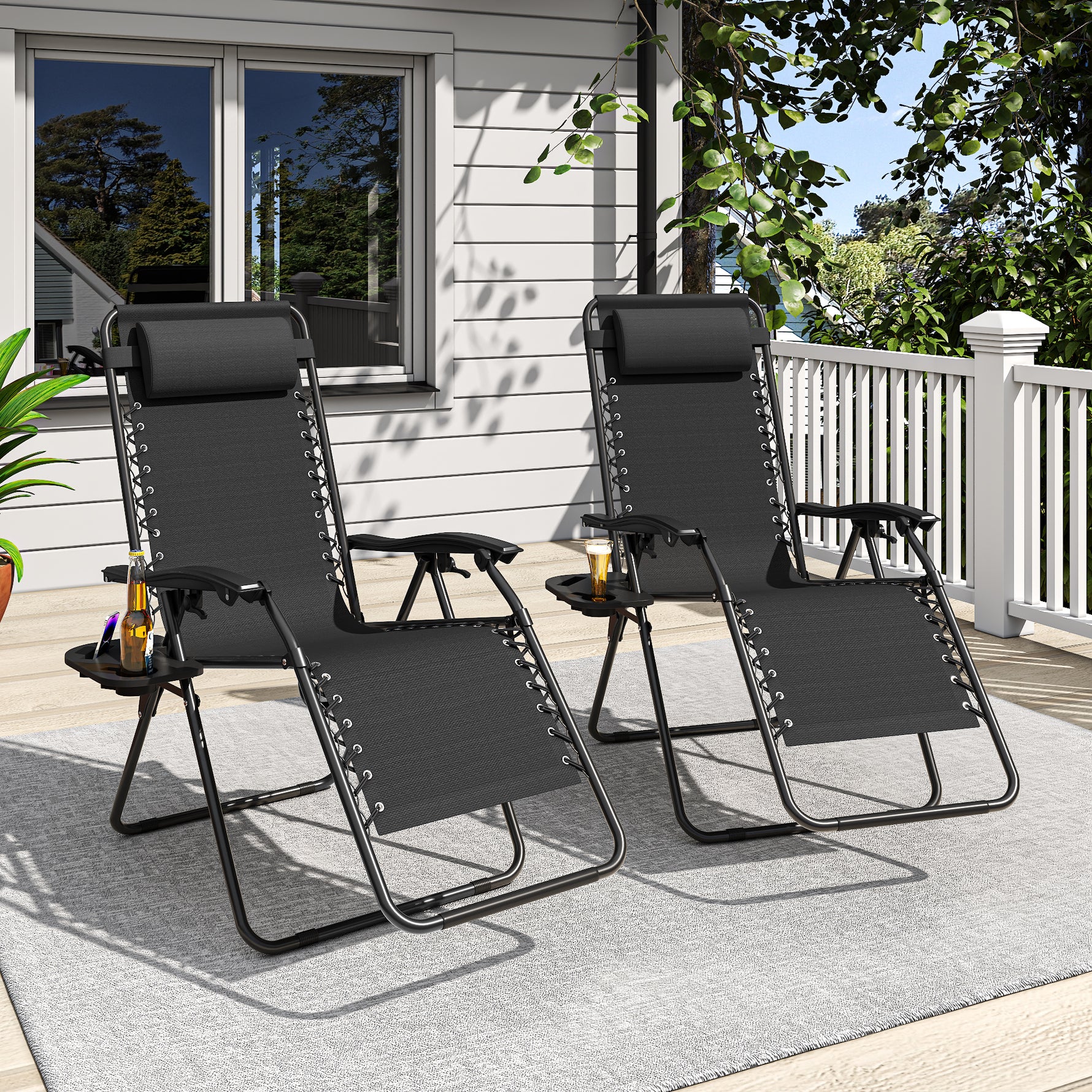 Folding Zero Gravity Lounge Chair with Headrest detail image 8