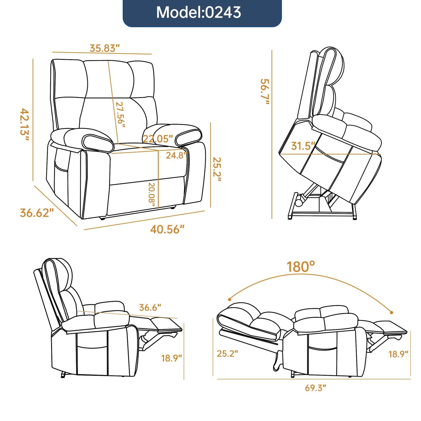 Dual-Motor Power Lift Recliner with Heat & Massage, 350 lb Capacity detail image 26