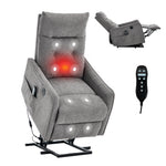 Chenille Single-Motor Power Lift Recliner with Massage & Heat detail image 11