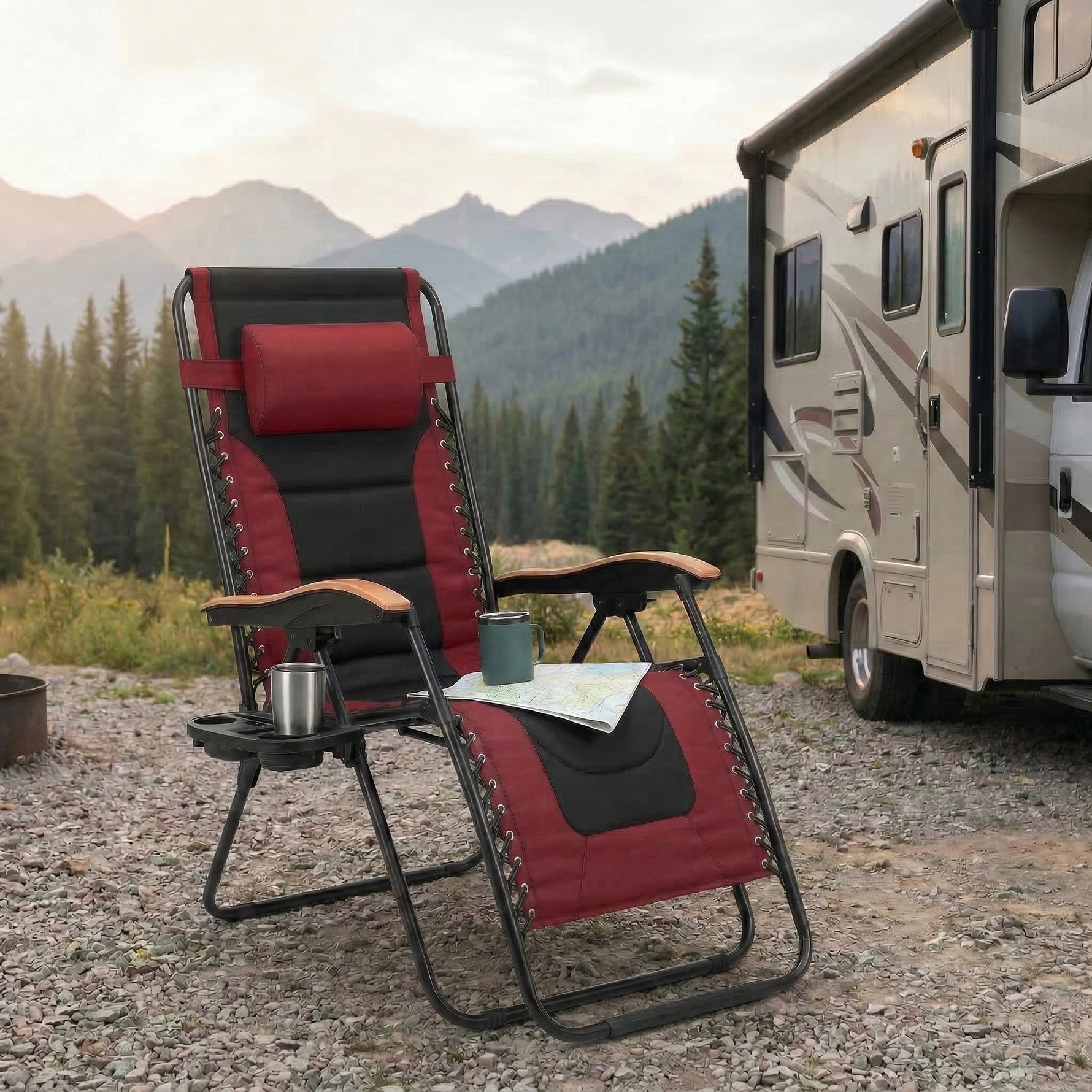 Oversized Padded Zero Gravity Chair with Cup Holder, 400 lb Capacity detail image 19