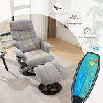 Ergonomic Recliner Chair with Ottoman - 360° Swivel Massage Lounge detail image 56