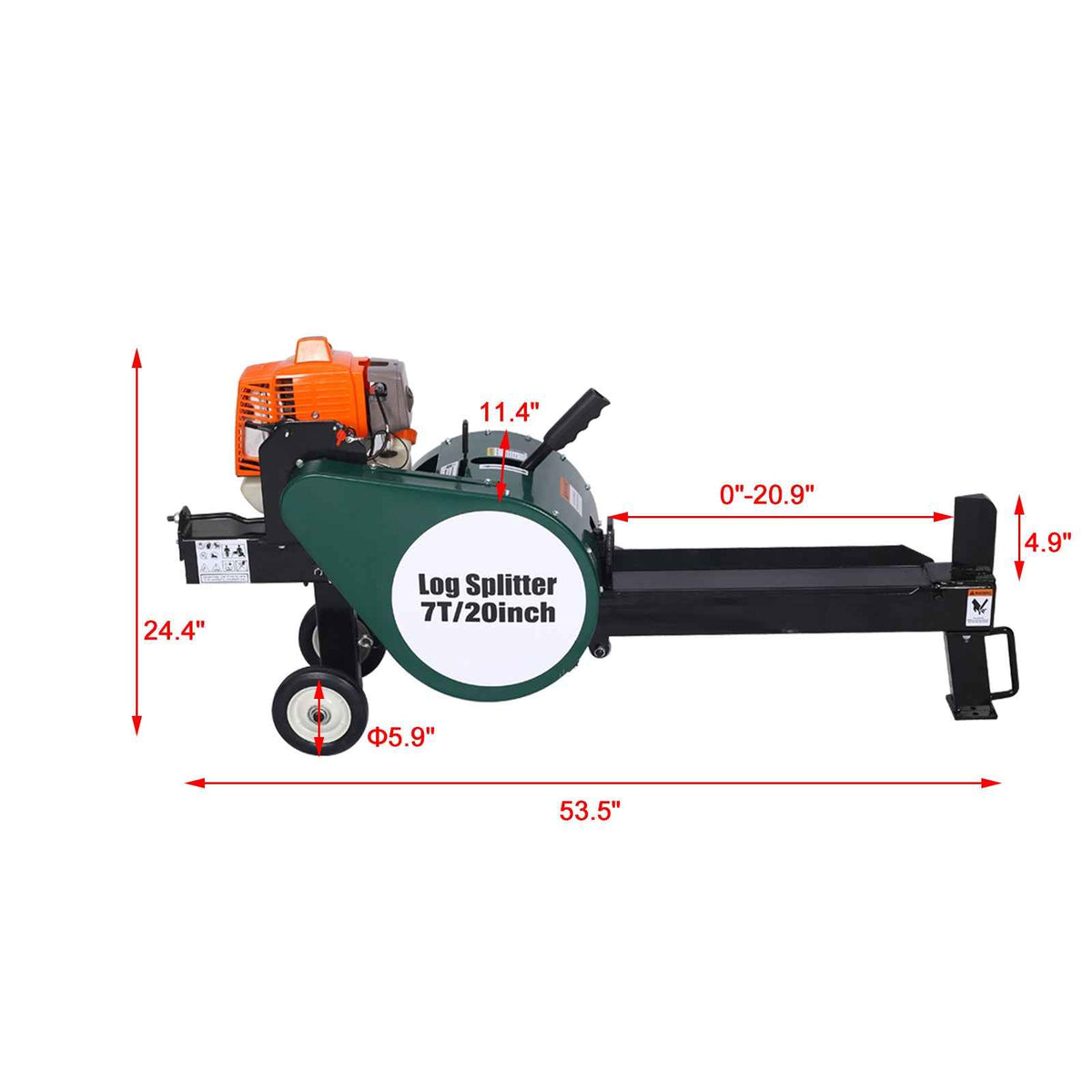 7-Ton Compact Gas Log Splitter with Auto Return for workshop, garage, storage, or utility use
