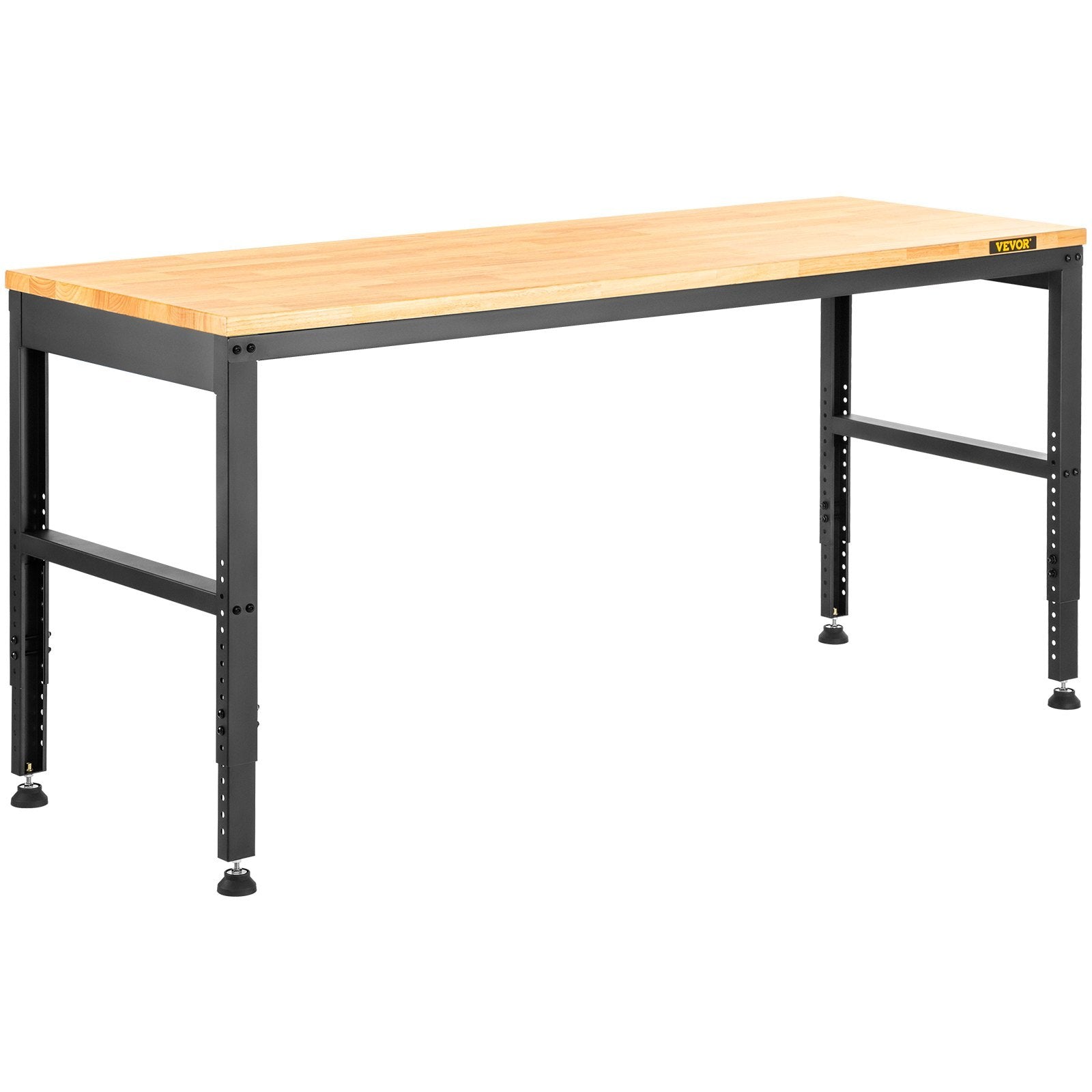 VEVOR Adjustable Height Hardwood Workbench with Power Outlets for workshop, garage, storage, or utility use