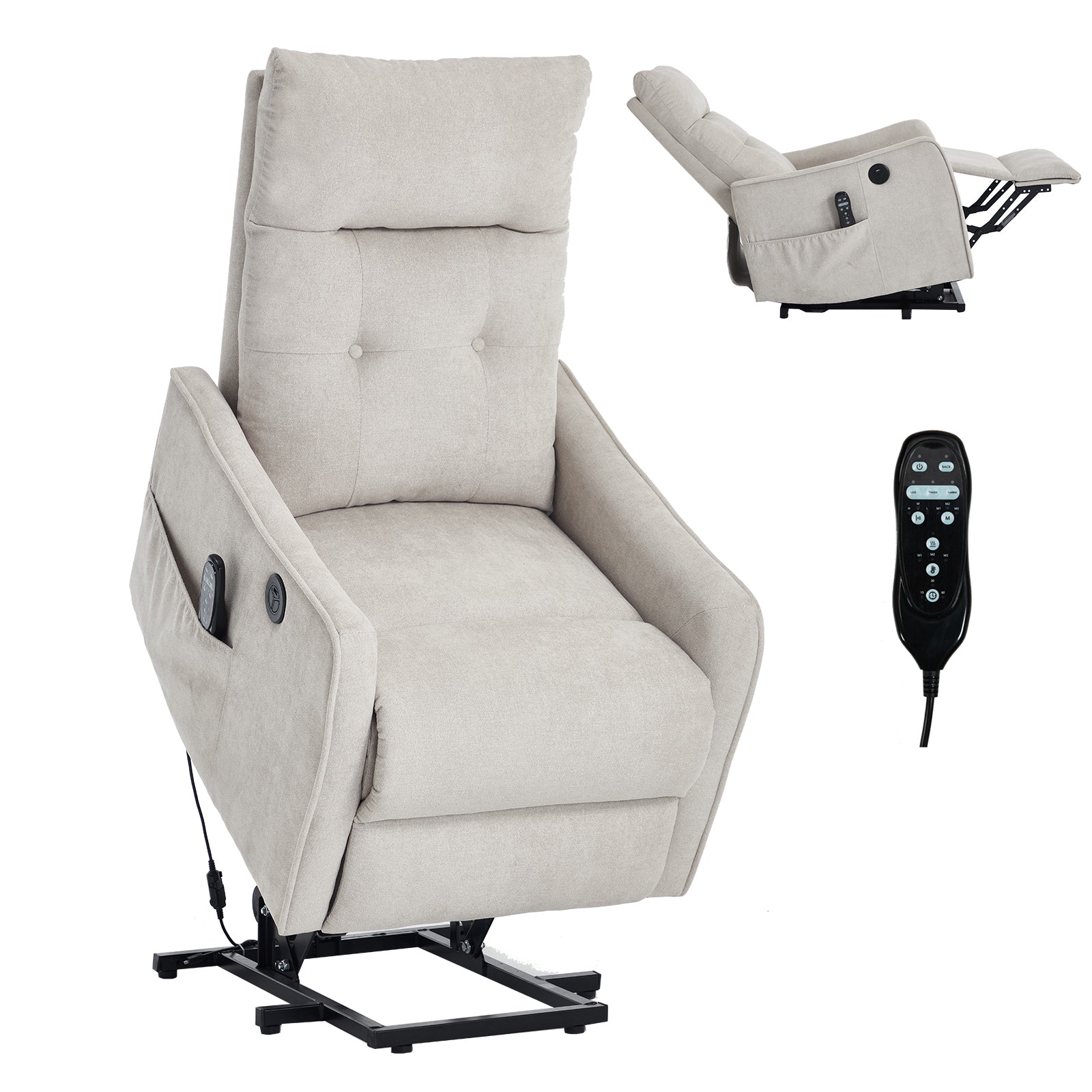 Single Motor Power Lift Recliner Chair with Massage & Heat detail image 48